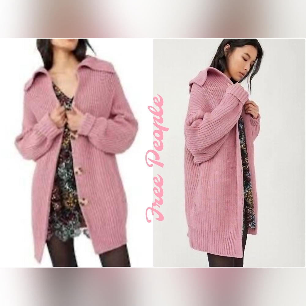Free People Swim too deep Cardigan Size Small Color Rose Pink NWT